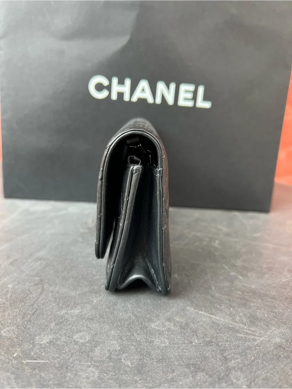CHANEL 2.55 Phone Holder So Black Crossbody (Authentic)